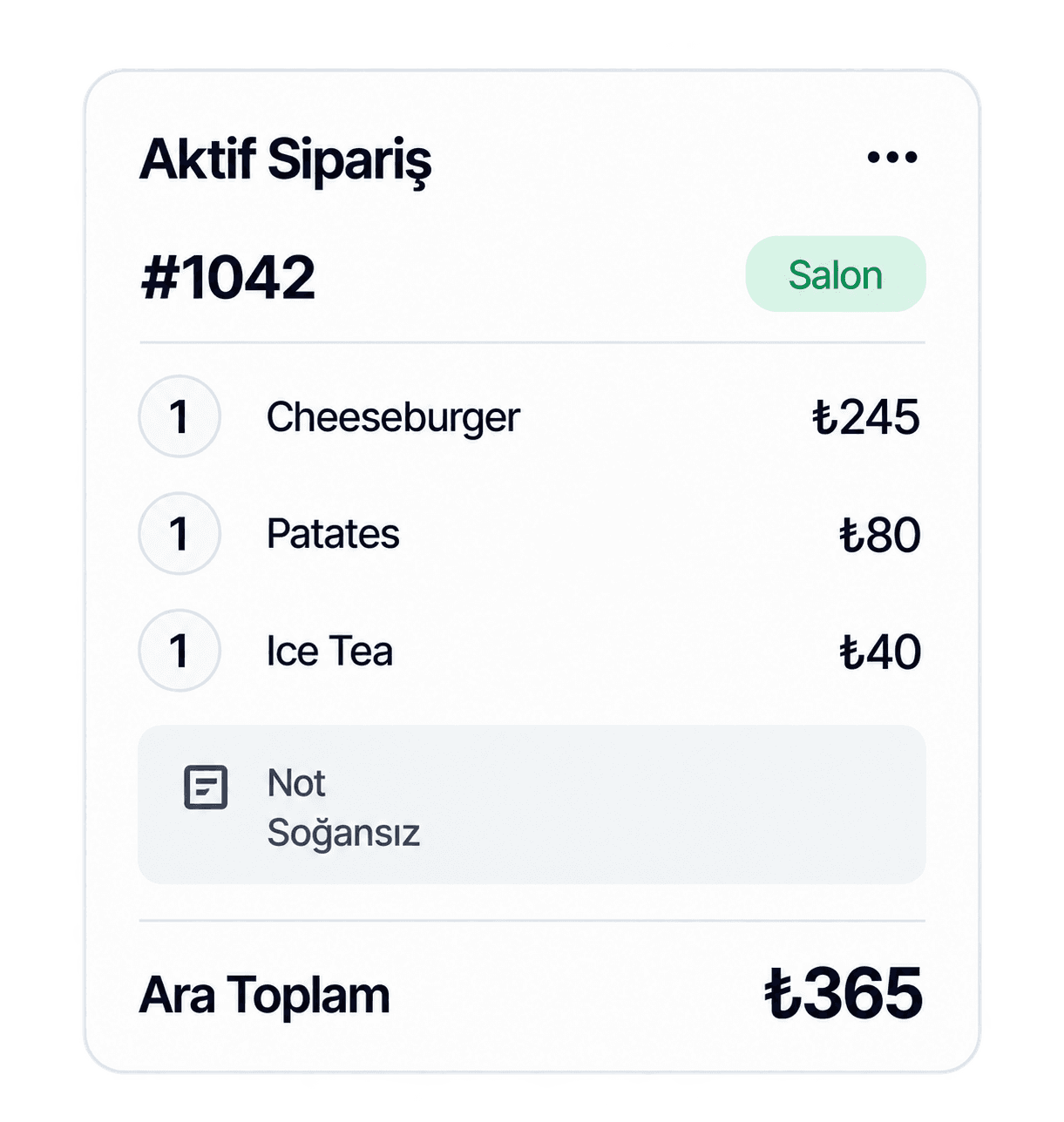 Loop POS aktif sipariş ekranı