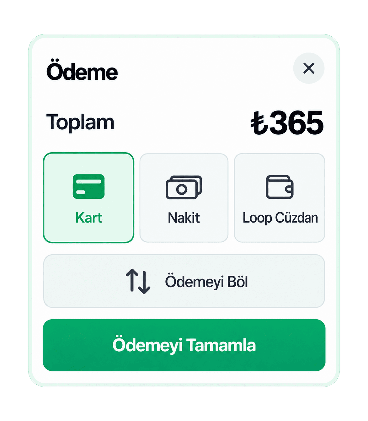 Loop POS ödeme ekranı