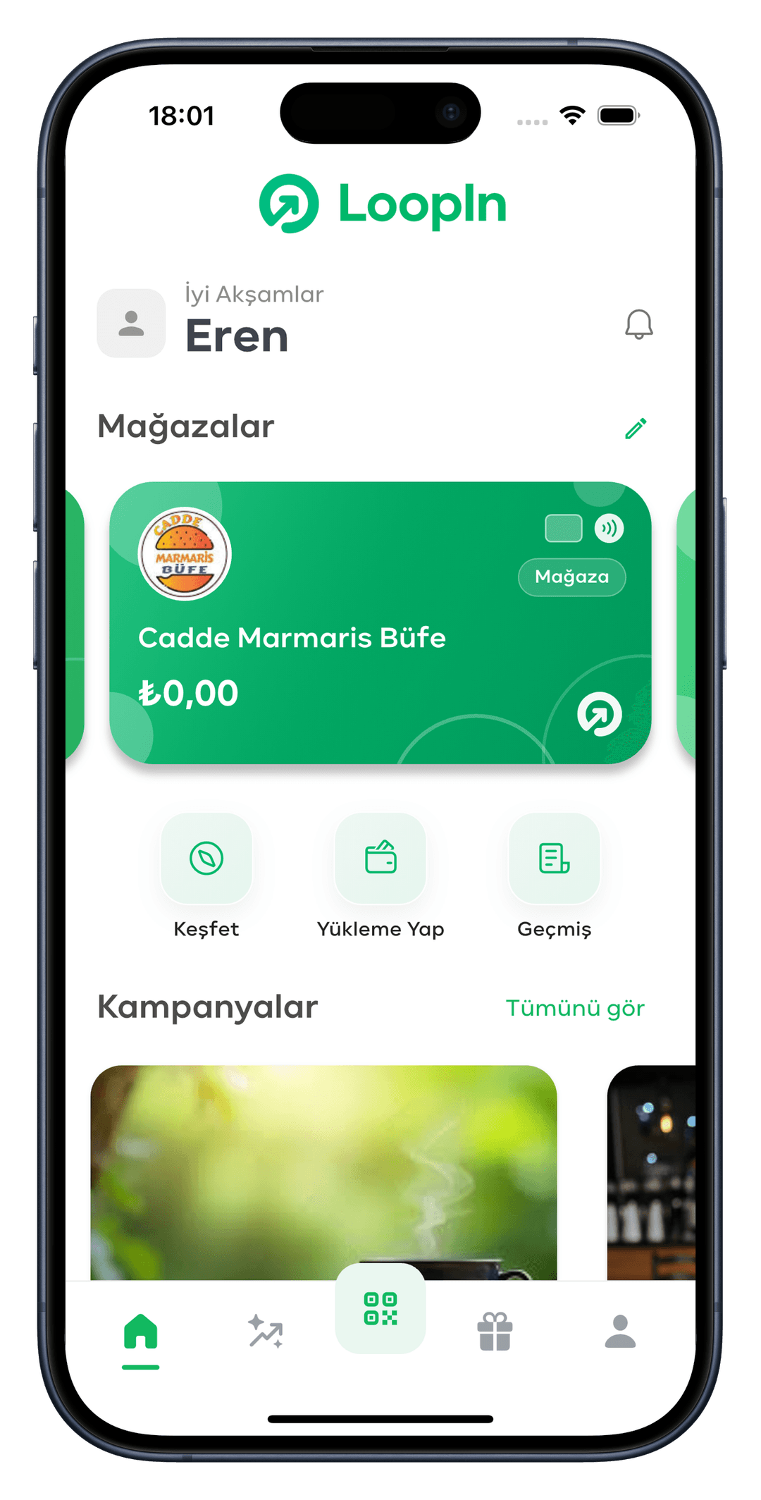LoopIn Loyalty mobil uygulaması
