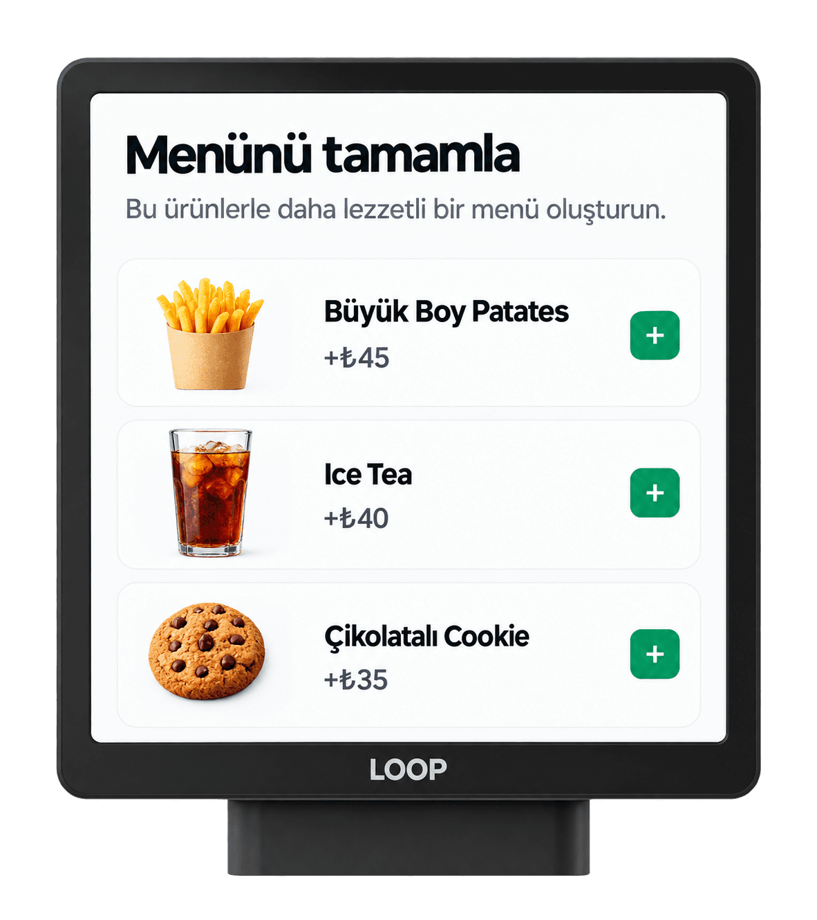 Kiosk akıllı öneriler ekranı